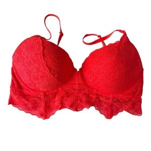 PINK Victoria's Secret Lace Bralette Red Bra
